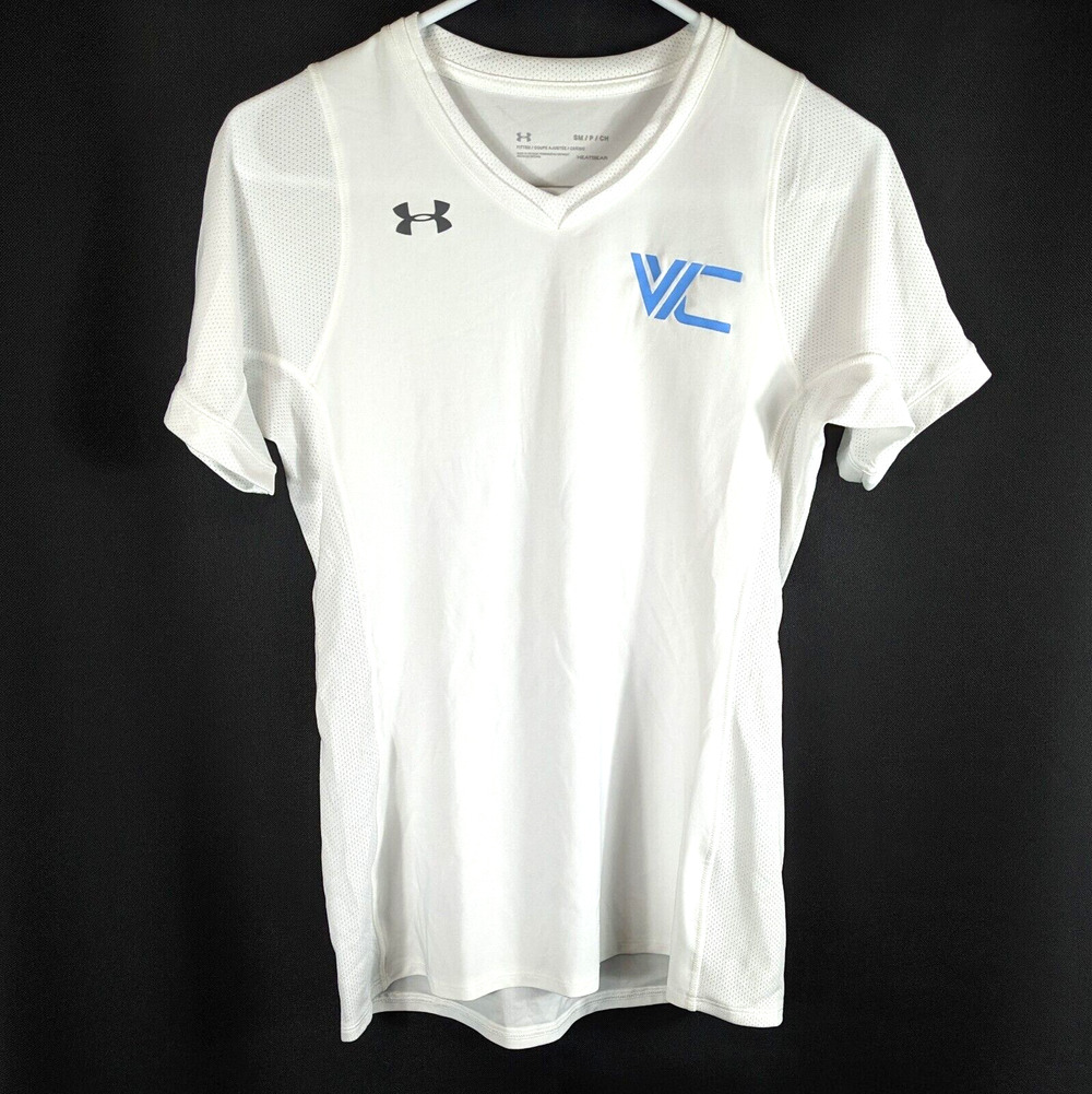 White Under Armour Fitted Volleyball Club Shirt Womens Small